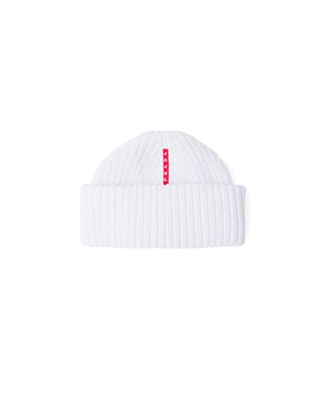 White Tec Rec Nylon Ribbed Beanie 